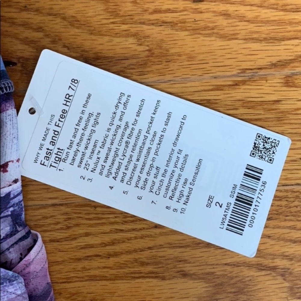 Lululemon Fast and Free 7/8 tights - Picture 2 of 7
